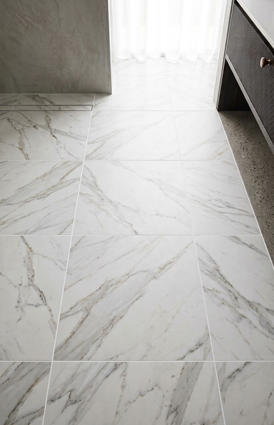 Marble tile flooring
