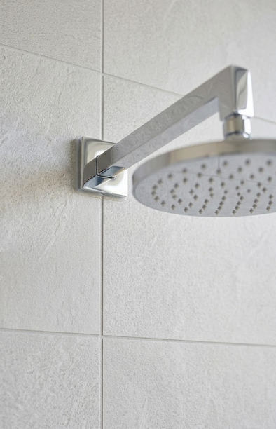 Chrome rain shower head detail