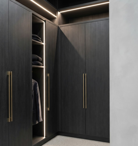 Dark wardrobe joinery