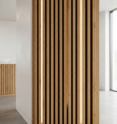 Timber slat feature wall