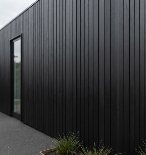 Dark timber cladding