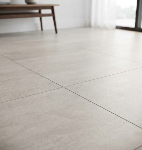 Large-format tile flooring