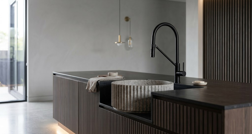 Kitchen sink plumbing detail
